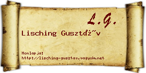 Lisching Gusztáv névjegykártya